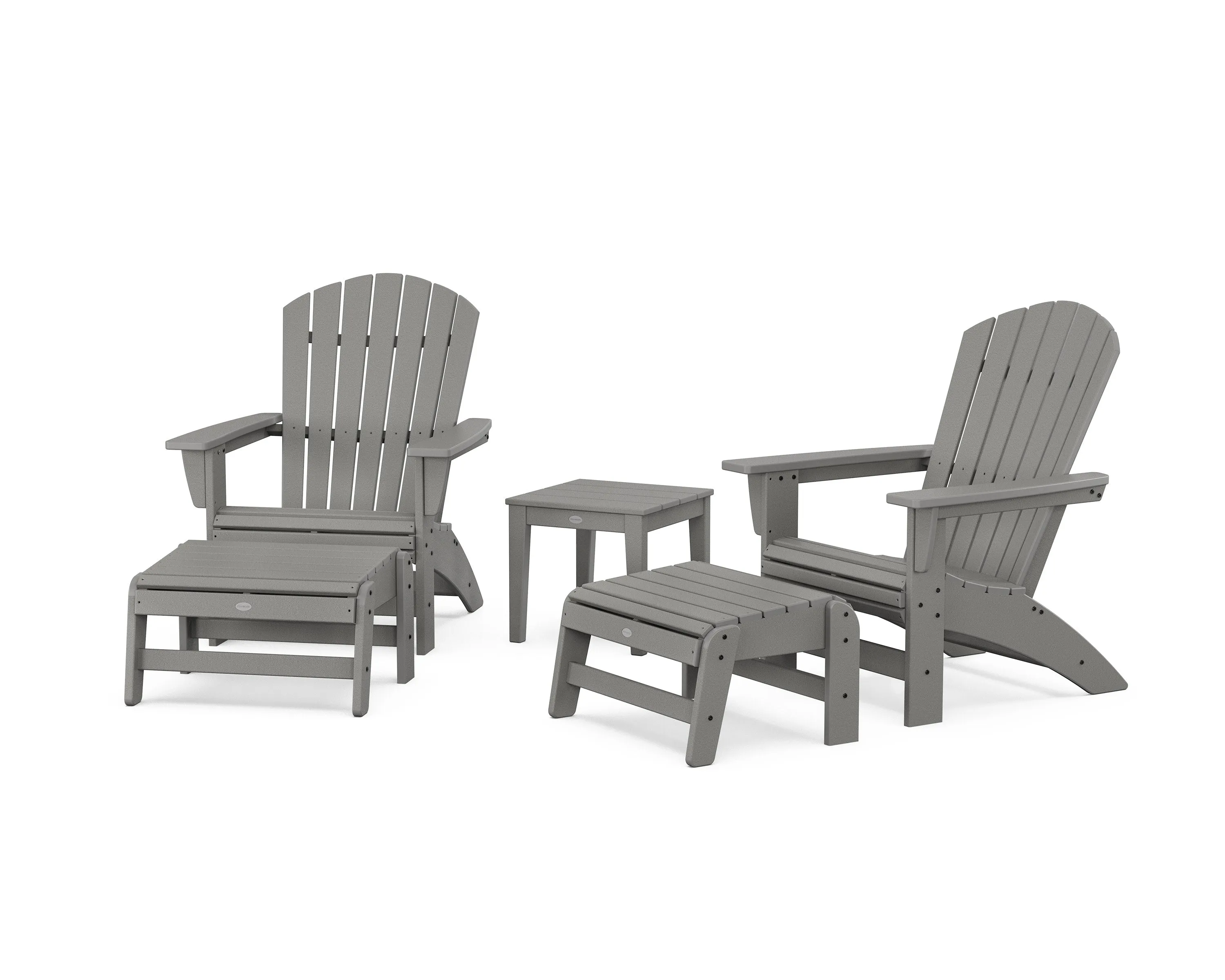 5-Piece Nautical Grand Adirondack Set with Ottomans and Side Tableoutdoor patio dining furniture set