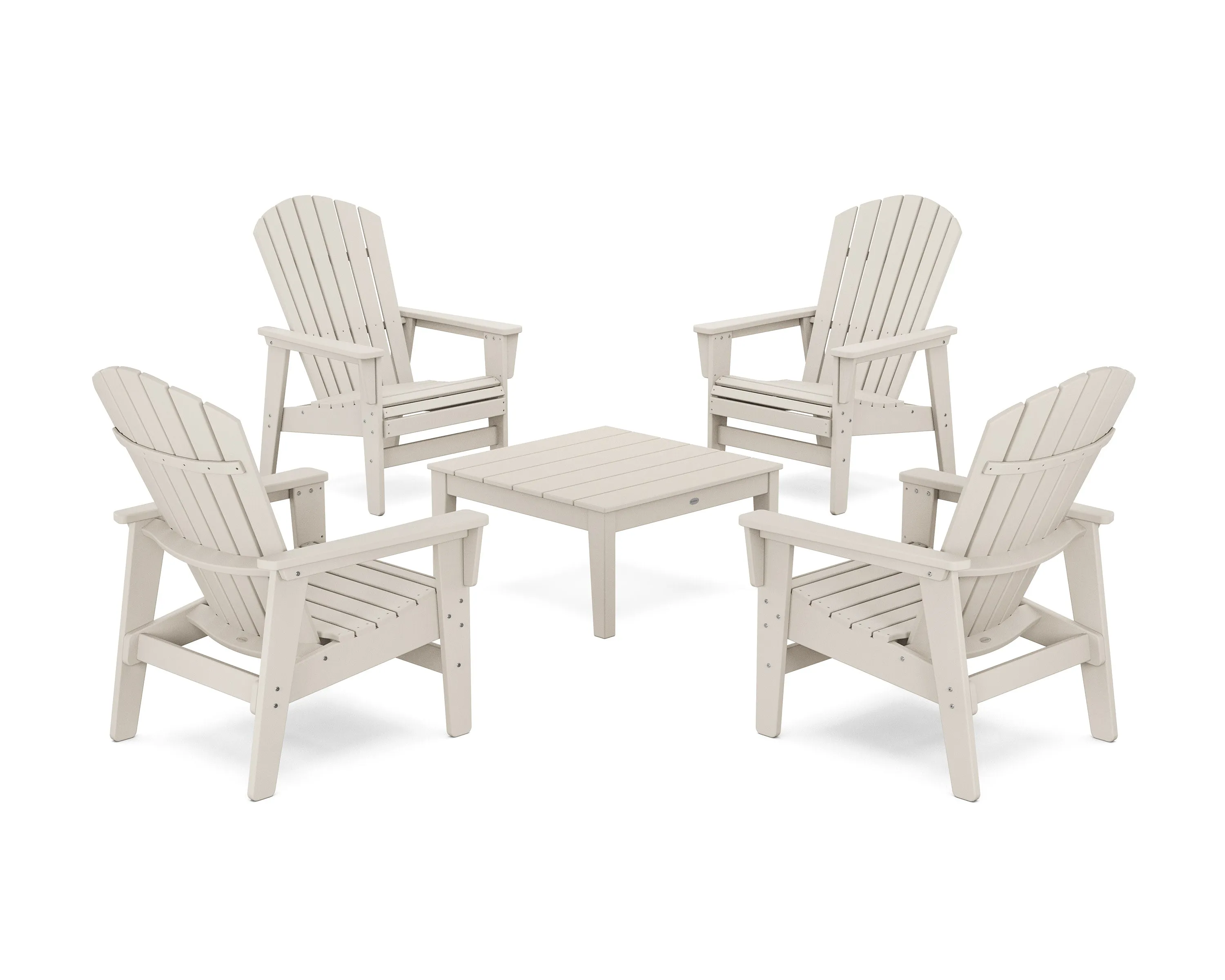 5-Piece Nautical Grand Upright Adirondack Chair Conversation Group
