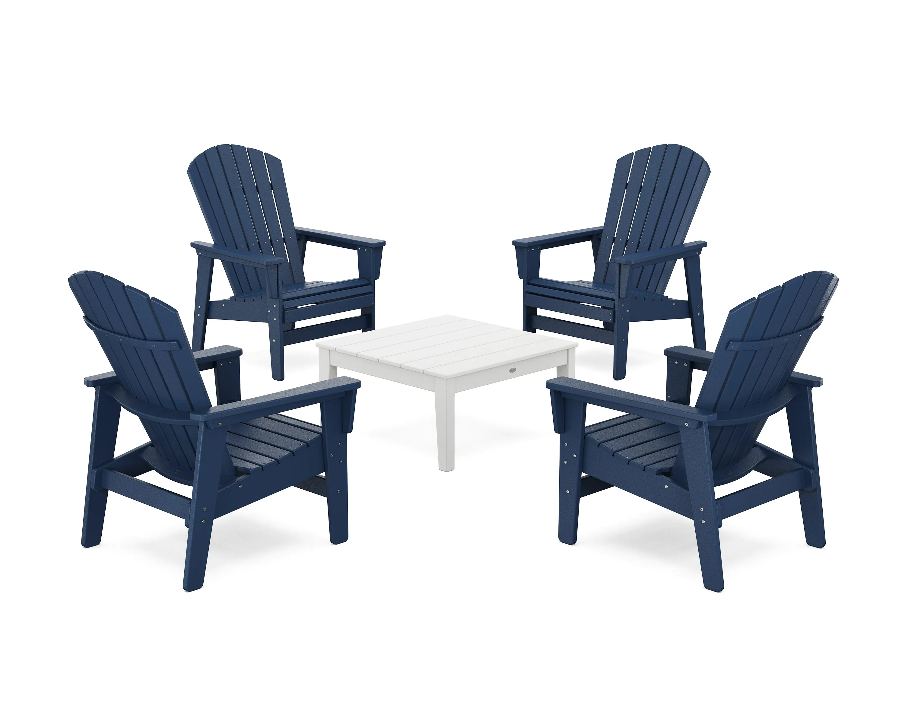 5-Piece Nautical Grand Upright Adirondack Chair Conversation Group