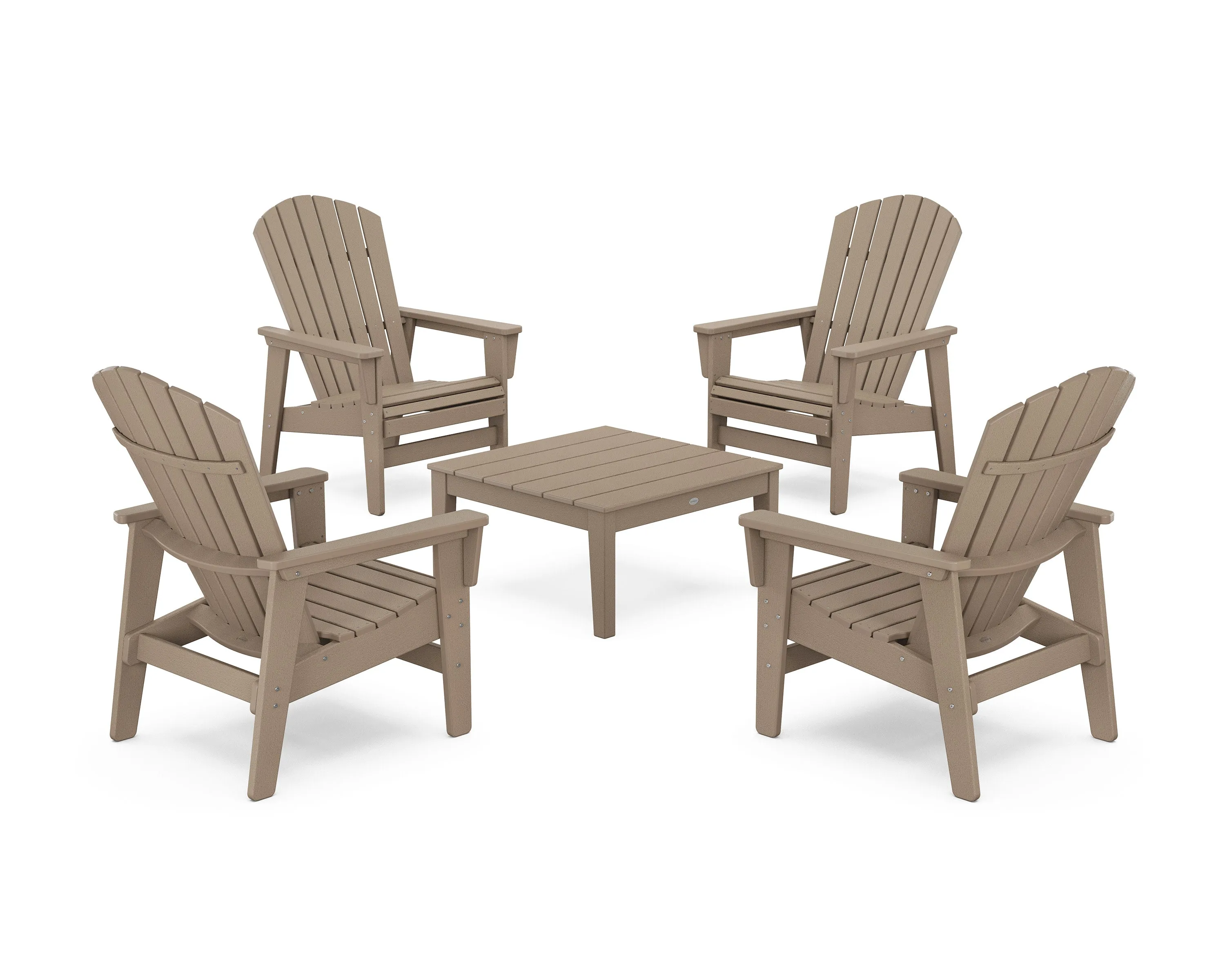 5-Piece Nautical Grand Upright Adirondack Chair Conversation Group