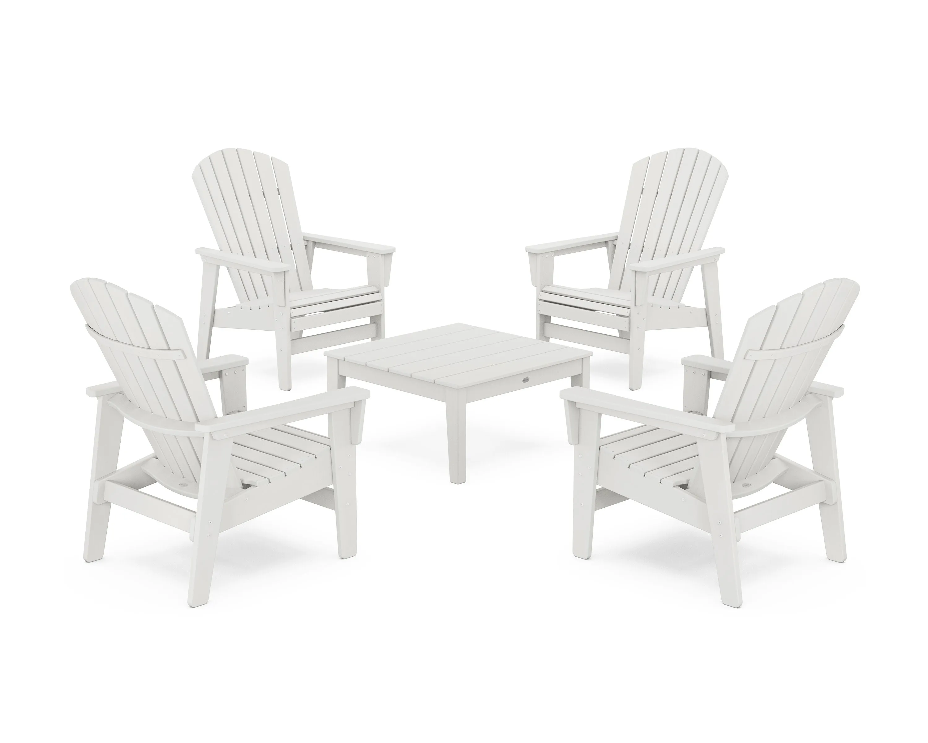 5-Piece Nautical Grand Upright Adirondack Chair Conversation Group