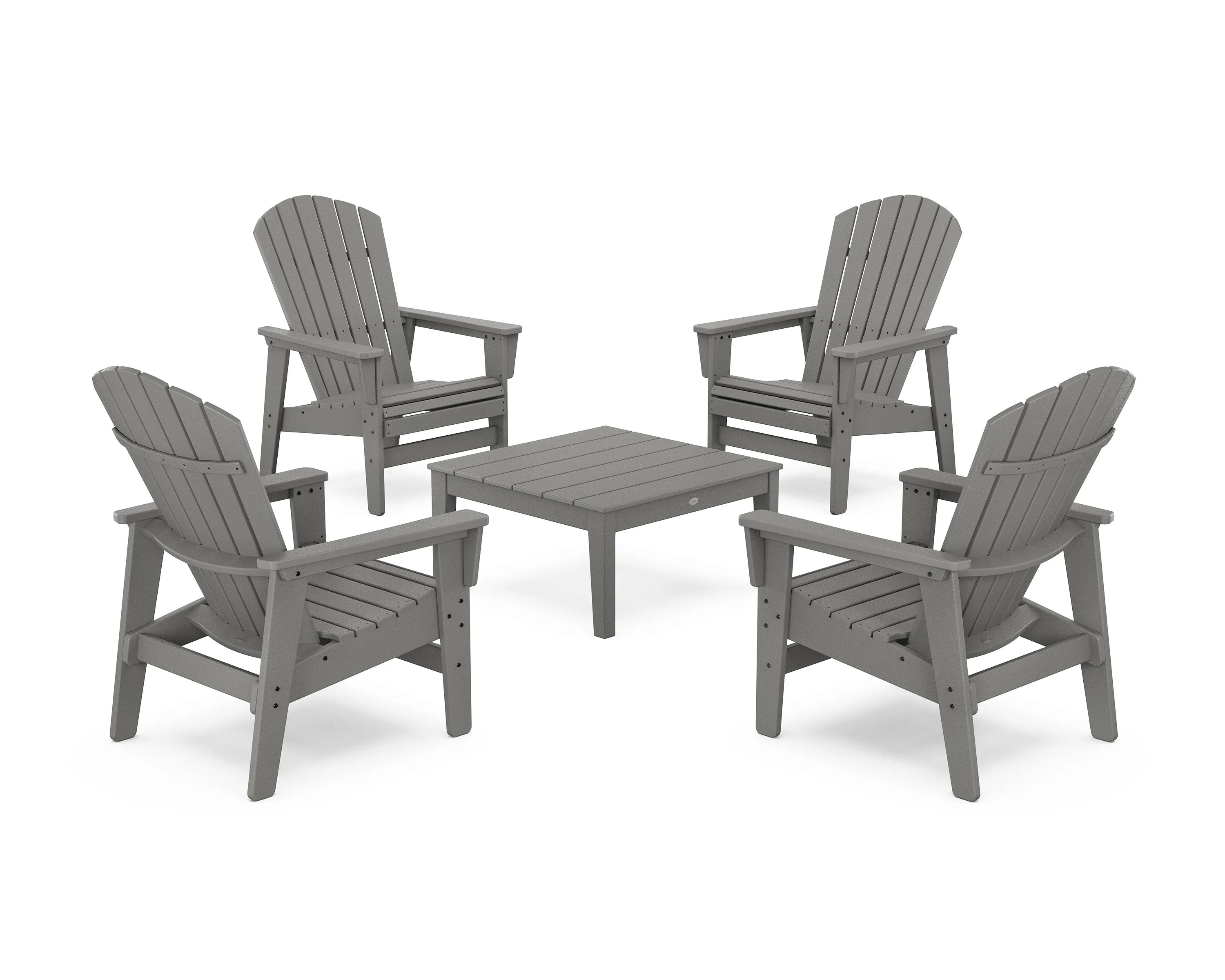 5-Piece Nautical Grand Upright Adirondack Chair Conversation Groupoutdoor patio dining furniture set