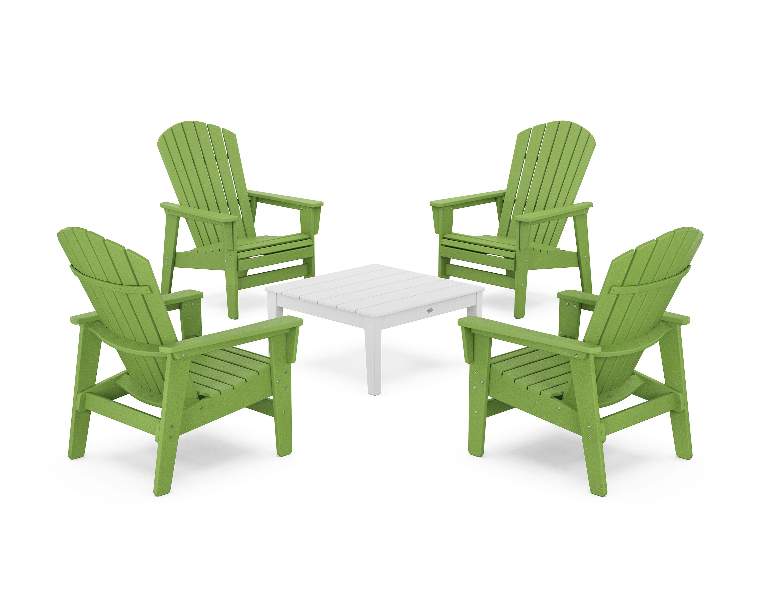 5-Piece Nautical Grand Upright Adirondack Chair Conversation Group