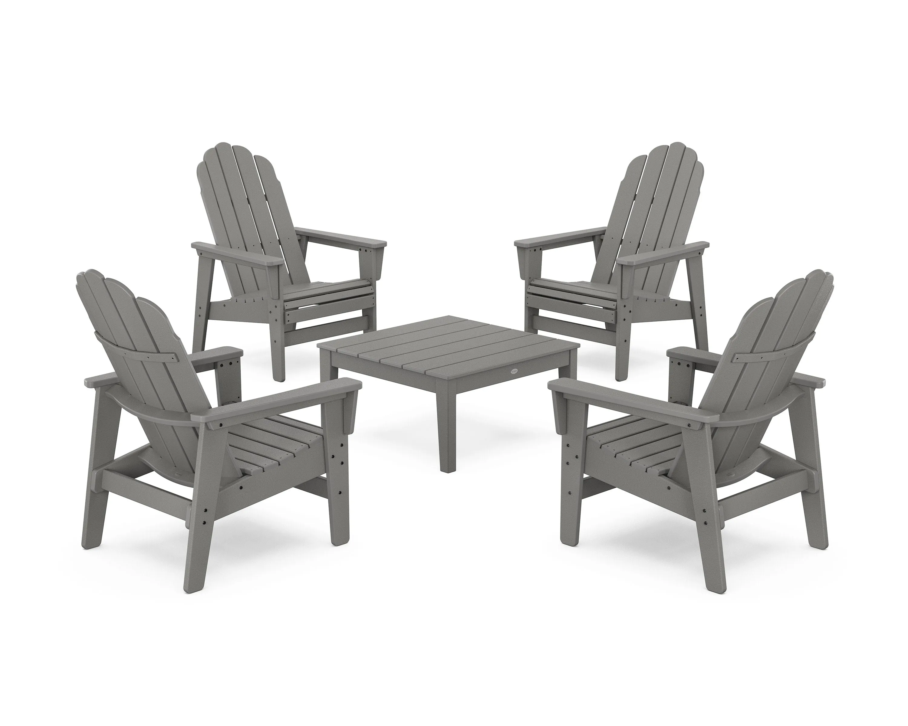 5-Piece Vineyard Grand Upright Adirondack Chair Conversation Groupoutdoor patio dining furniture set