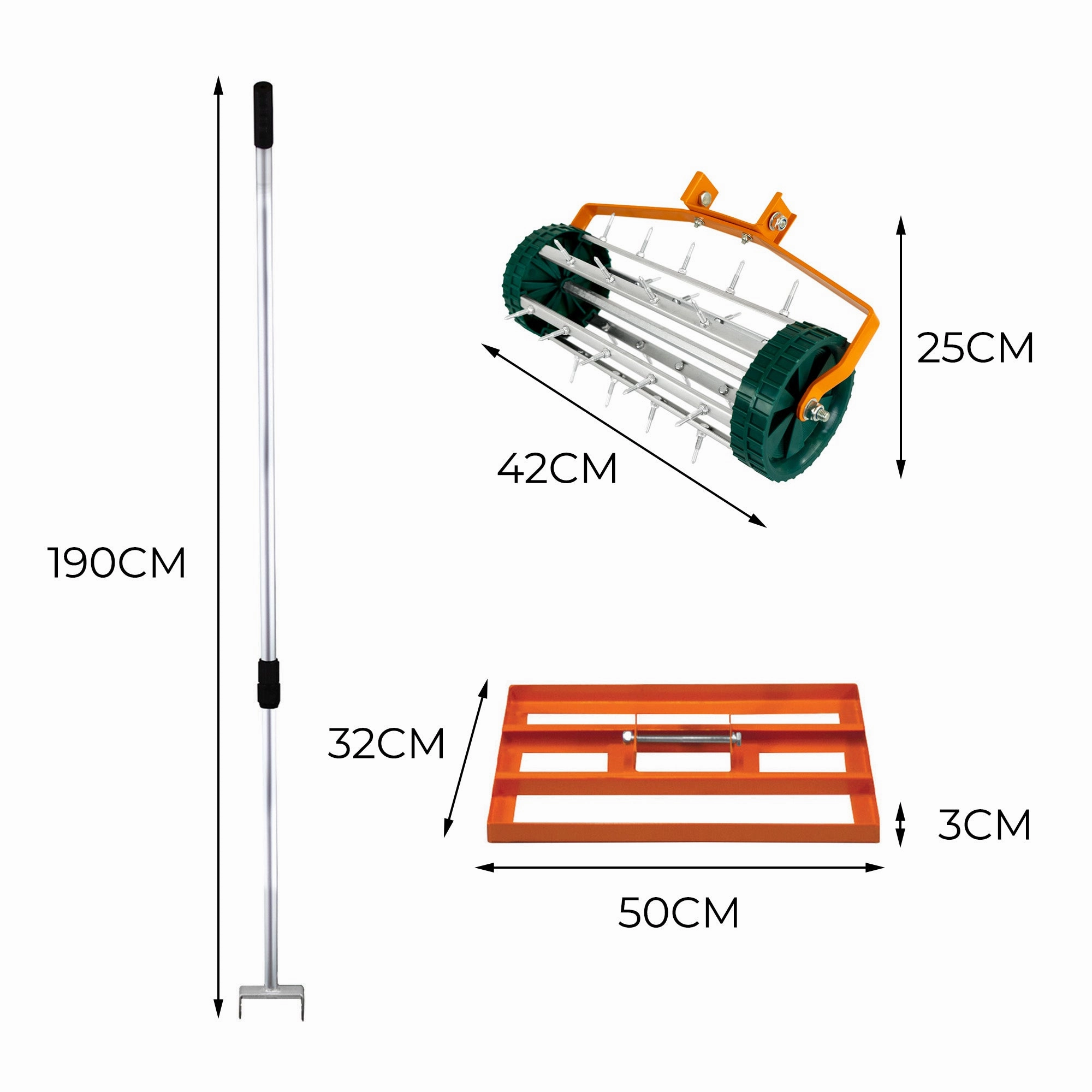 50cm Lawn Leveller & Aerator  Orange