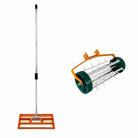 50cm Lawn Leveller & Aerator  Orange professional grade gardening tool kit