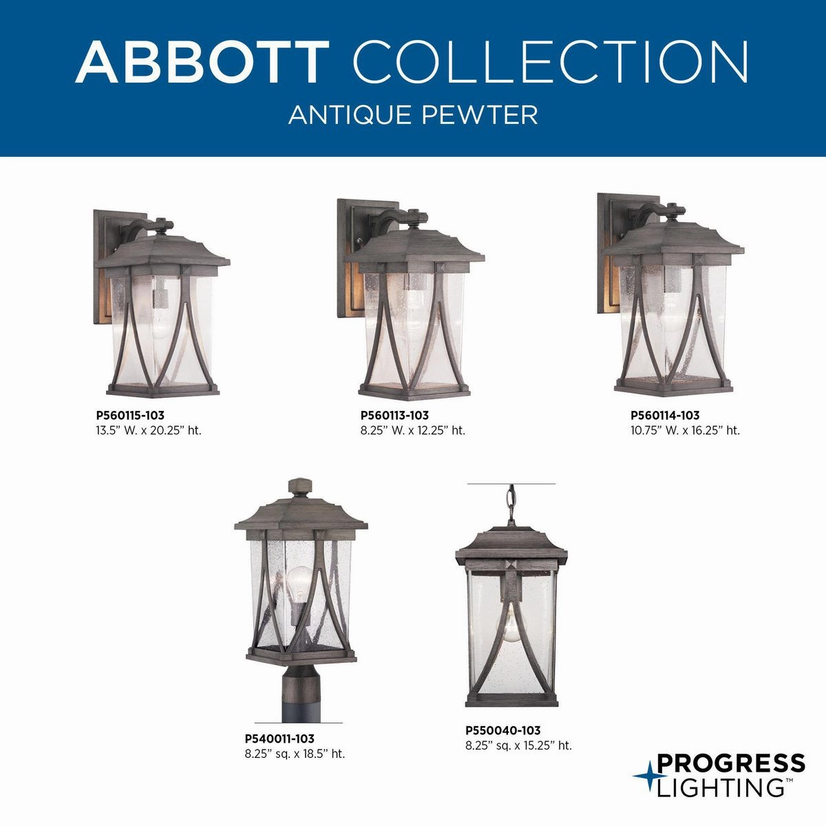 Abbott One Light Wall Lantern Antique Pewter