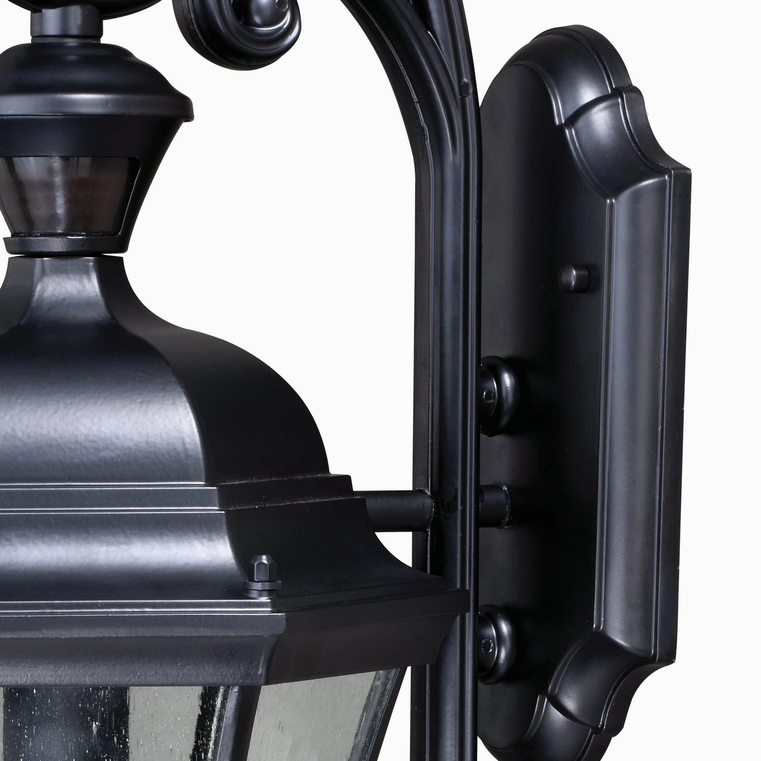 Aberdeen One Light Motion Sensor Outdoor Wall Light Shiny Black