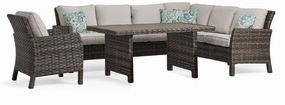 Acadia 4-Piece Outdoor Banquette Set - Grey, Beigeoutdoor patio furniture set