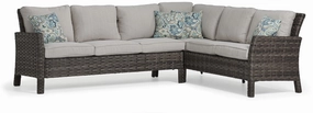 Acadia Outdoor Banquette Sectional - Grey, Beigeoutdoor patio furniture set
