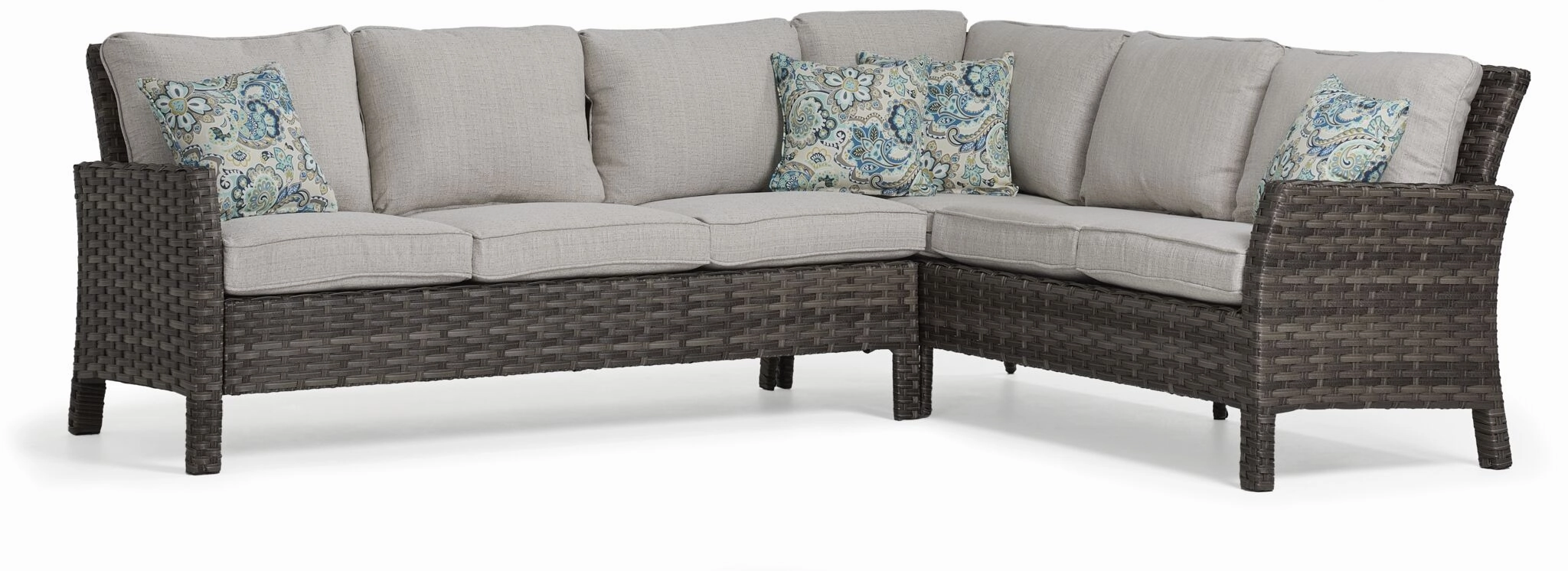 Acadia Outdoor Banquette Sectional - Grey, Beigeoutdoor patio furniture set