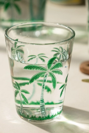 Acrylic Green Palm Tree Picnic Tumbleroutdoor garden decorative ornaments