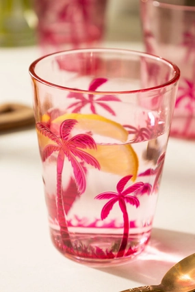 Acrylic Pink Palm Tree Picnic Tumbleroutdoor garden decorative ornaments