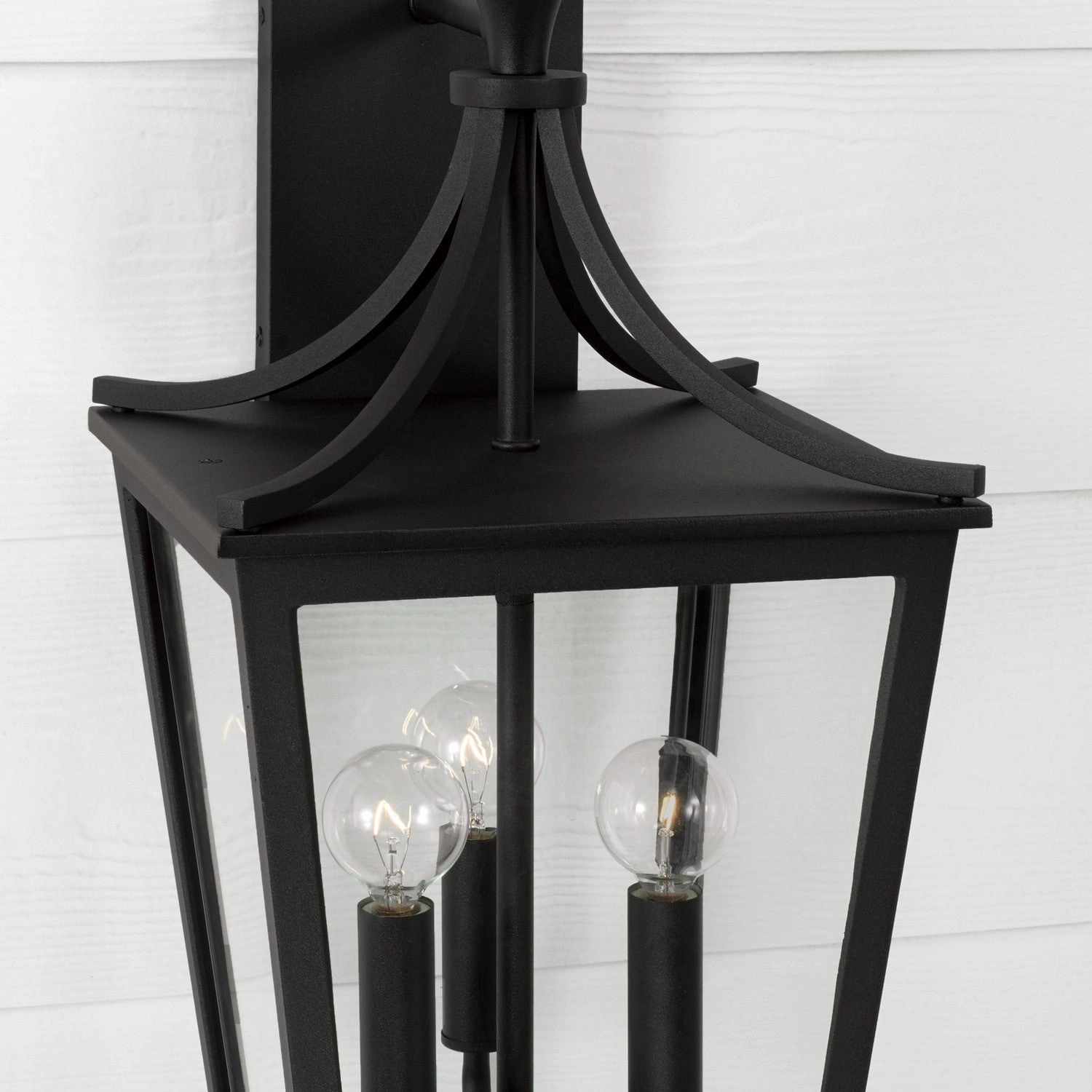 Adair Three Light Outdoor Wall Lantern Black