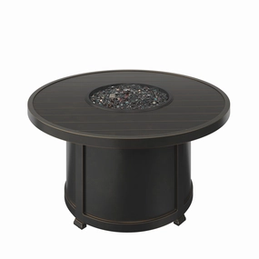 Agio 46" Round Slat Top Chat Height Fire Pitportable outdoor fire pit with lid