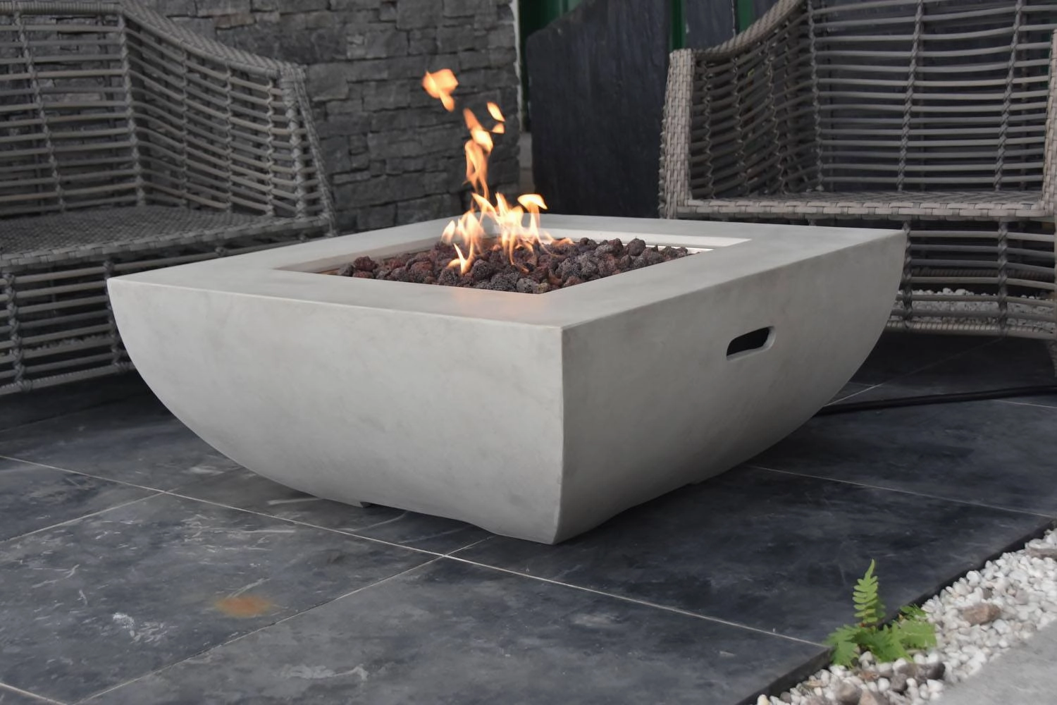 Agung Concrete Lava Stone Fire Table  Natural Gas