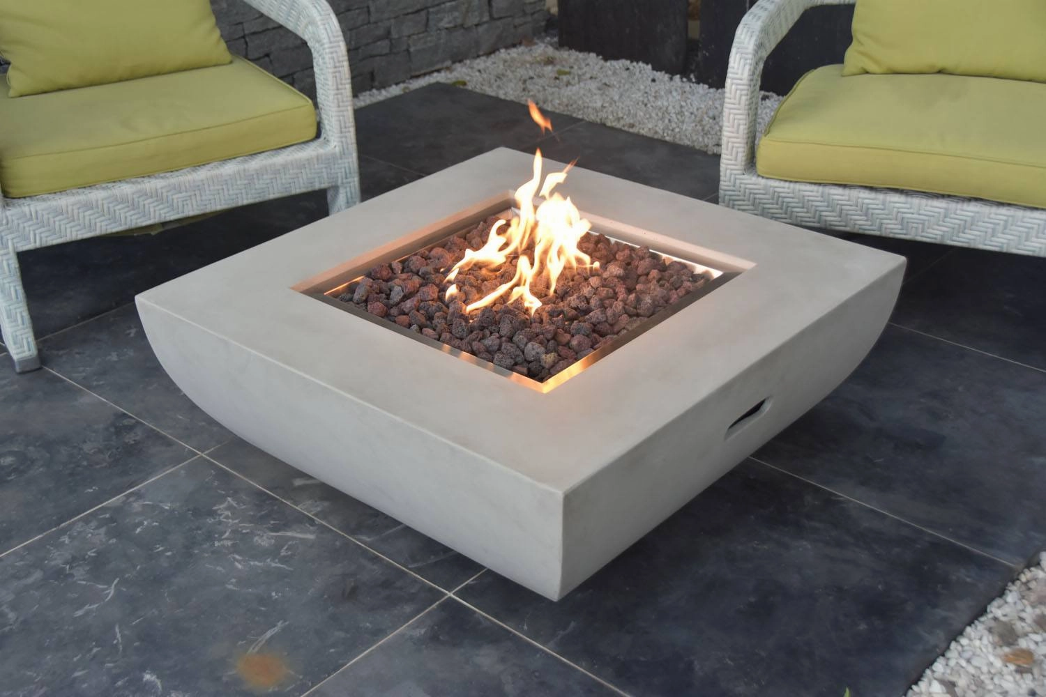 Agung Concrete Lava Stone Fire Table  Natural Gas
