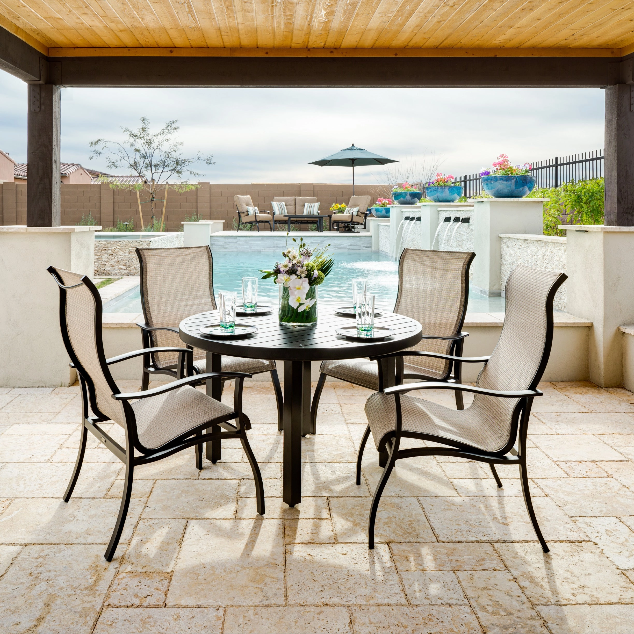 Albany Sling 5 Piece Dining Set - 4 Dining Chairs