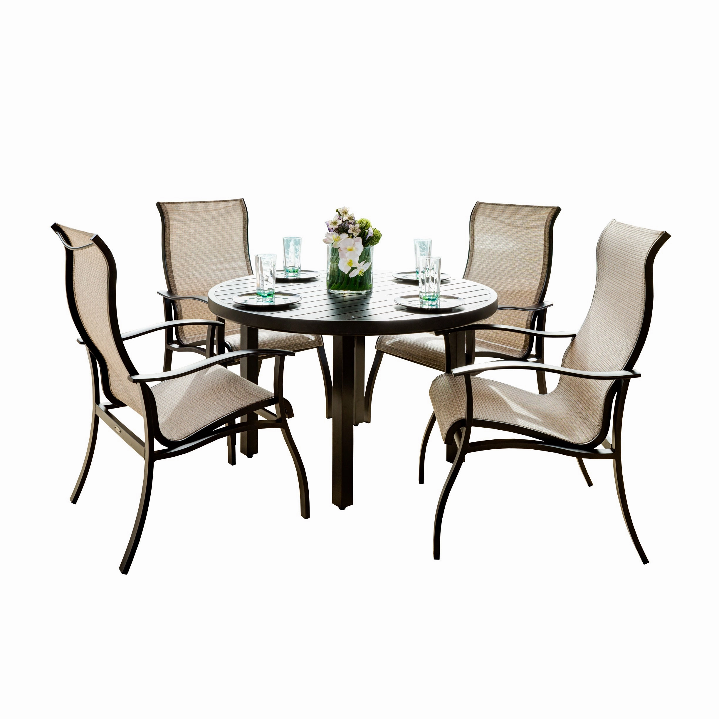 Albany Sling 5 Piece Dining Set - 4 Dining Chairsaluminum alloy outdoor sofa set