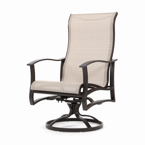 Albany Sling High Back Swivel Rockeroutdoor dining chair with armrests