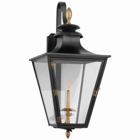 Albermarle Gas Gas Wall Lantern Matte Black and BrassOutdoor wall sconces with motion sensor