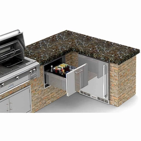 Alfresco 26 Inch Under Counter Ice Drawer & Beverage Center AXE-ID outdoor beverage cooler with wheels