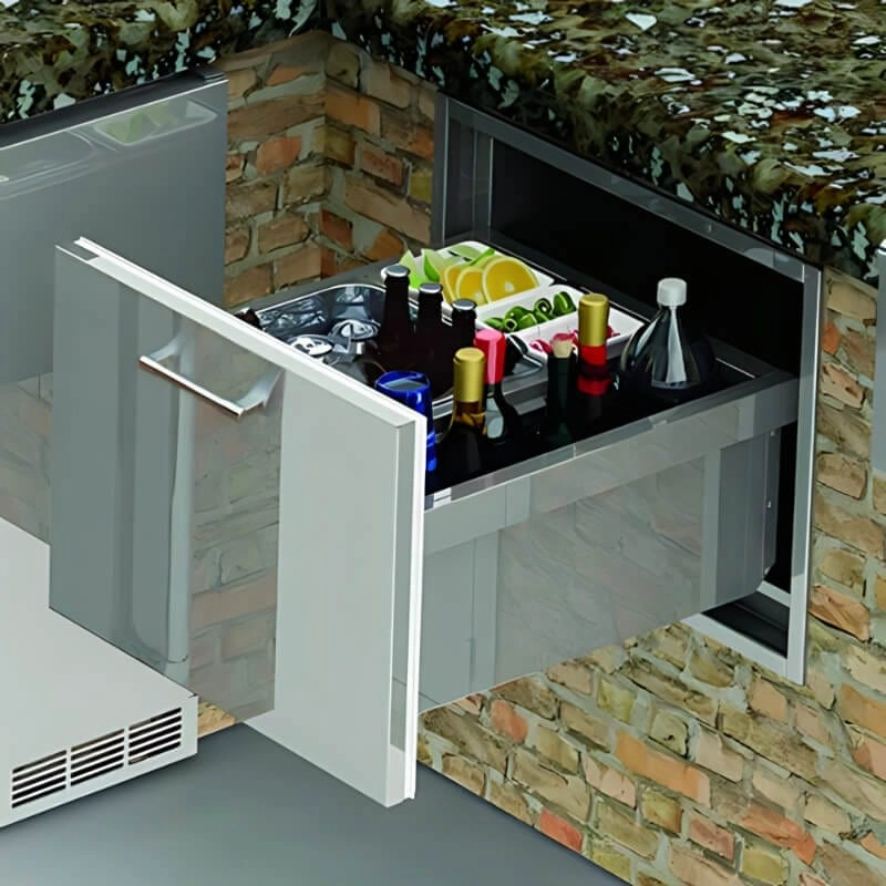 Alfresco 26 Inch Under Counter Ice Drawer & Beverage Center AXE-ID