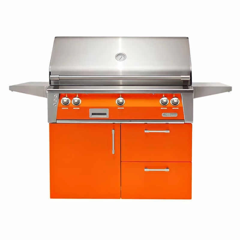 Alfresco ALXE 42-Inch Gas Grill on Deluxe Cart With Rotisserie