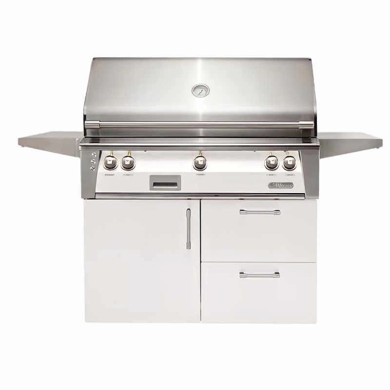 Alfresco ALXE 42-Inch Gas Grill on Deluxe Cart With Rotisserie