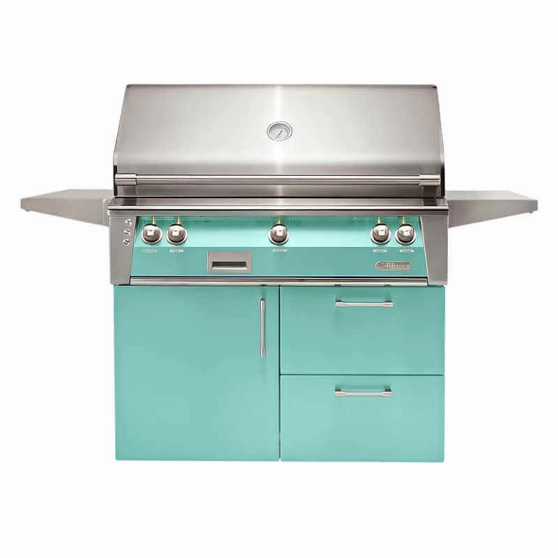 Alfresco ALXE 42-Inch Gas Grill on Deluxe Cart With Rotisserie