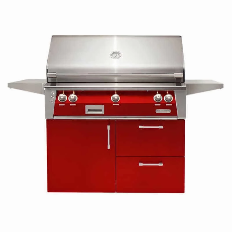 Alfresco ALXE 42-Inch Gas Grill on Deluxe Cart With Rotisserie