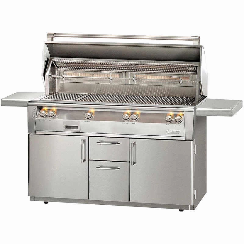 Alfresco ALXE 56-Inch Freestanding Gas All Grill With Sear Zone And Rotisserie compact BBQ grill for small spaces