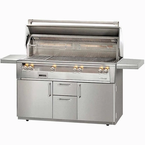 Alfresco ALXE 56-Inch Freestanding Gas All Grill With Sear Zone And Rotisserie compact BBQ grill for small spaces