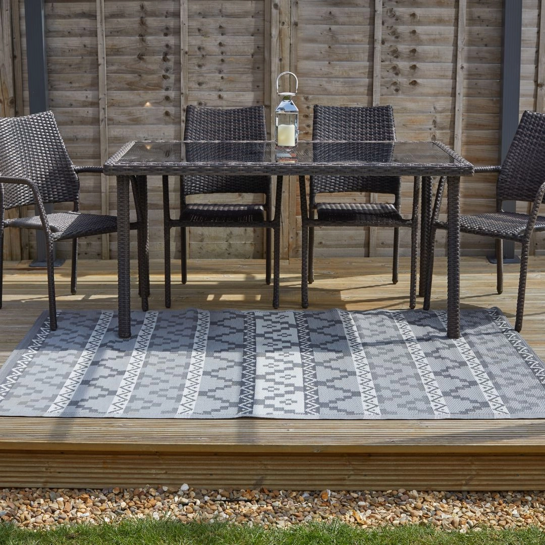 Alfresco Outdoor rug  Aztec Slate 150 x 210cmoutdoor garden decorative ornaments