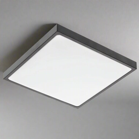 ALTAR Black Square LED Ceiling Light, 4000K, 24W, 1680lm, IP44Weatherproof outdoor lighting