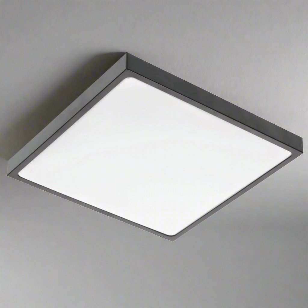 ALTAR Black Square LED Ceiling Light, 4000K, 24W, 1680lm, IP44Weatherproof outdoor lighting