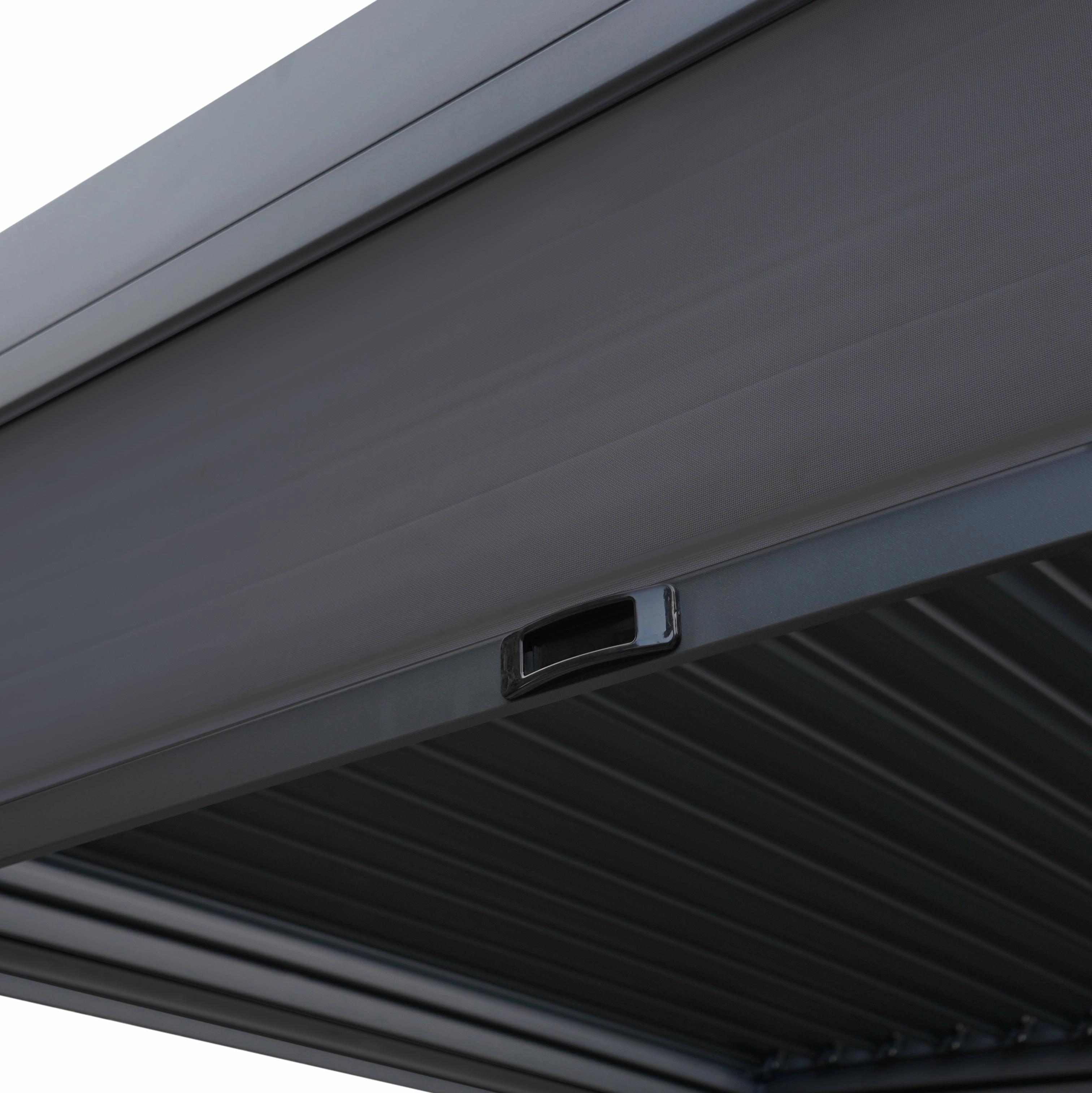 Aluminium Pergola With Anthracite Blinds, 2 x Side Panels & LED Lights - 3m x 3m