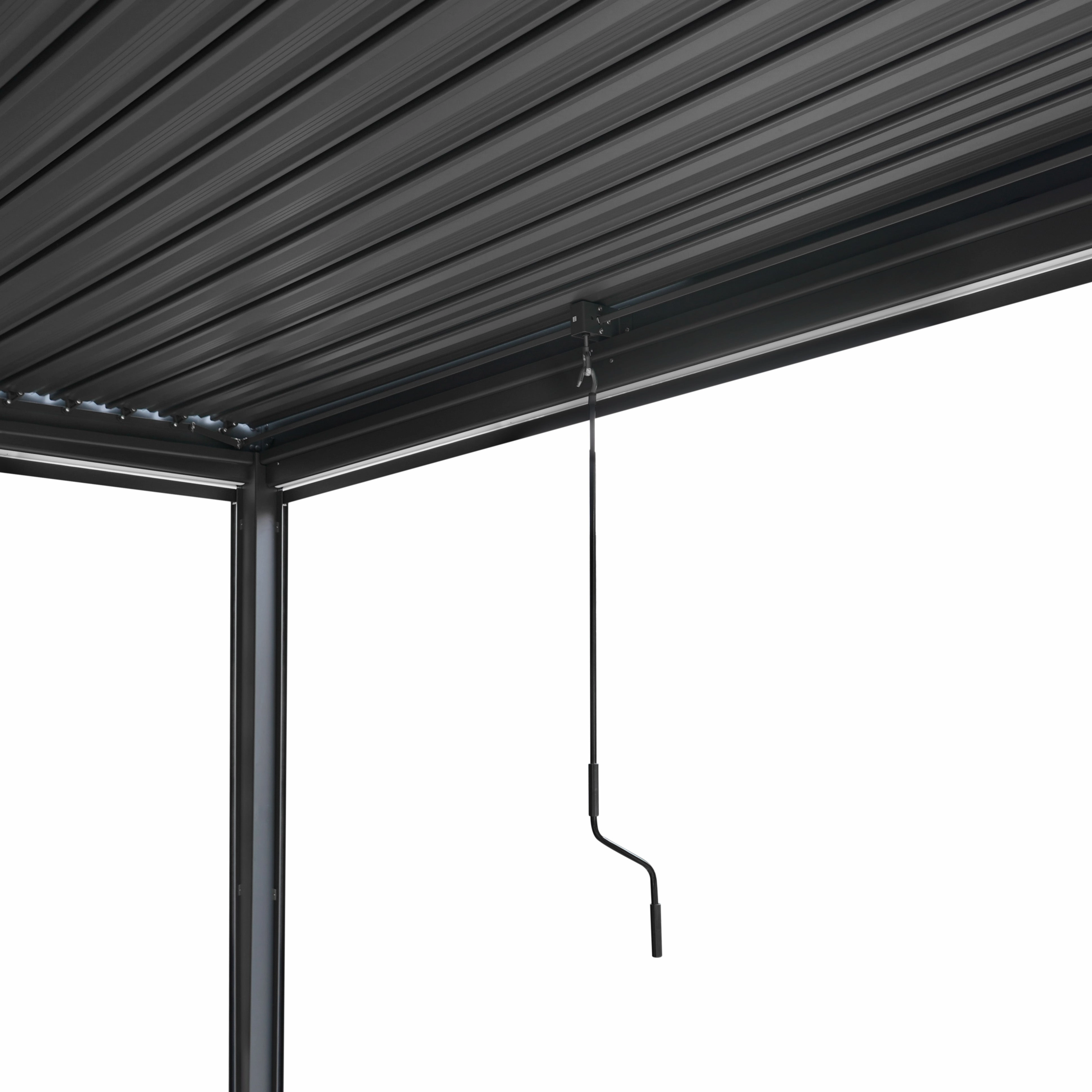 Aluminium Pergola With Anthracite Blinds, 2 x Side Panels & LED Lights - 3m x 3m