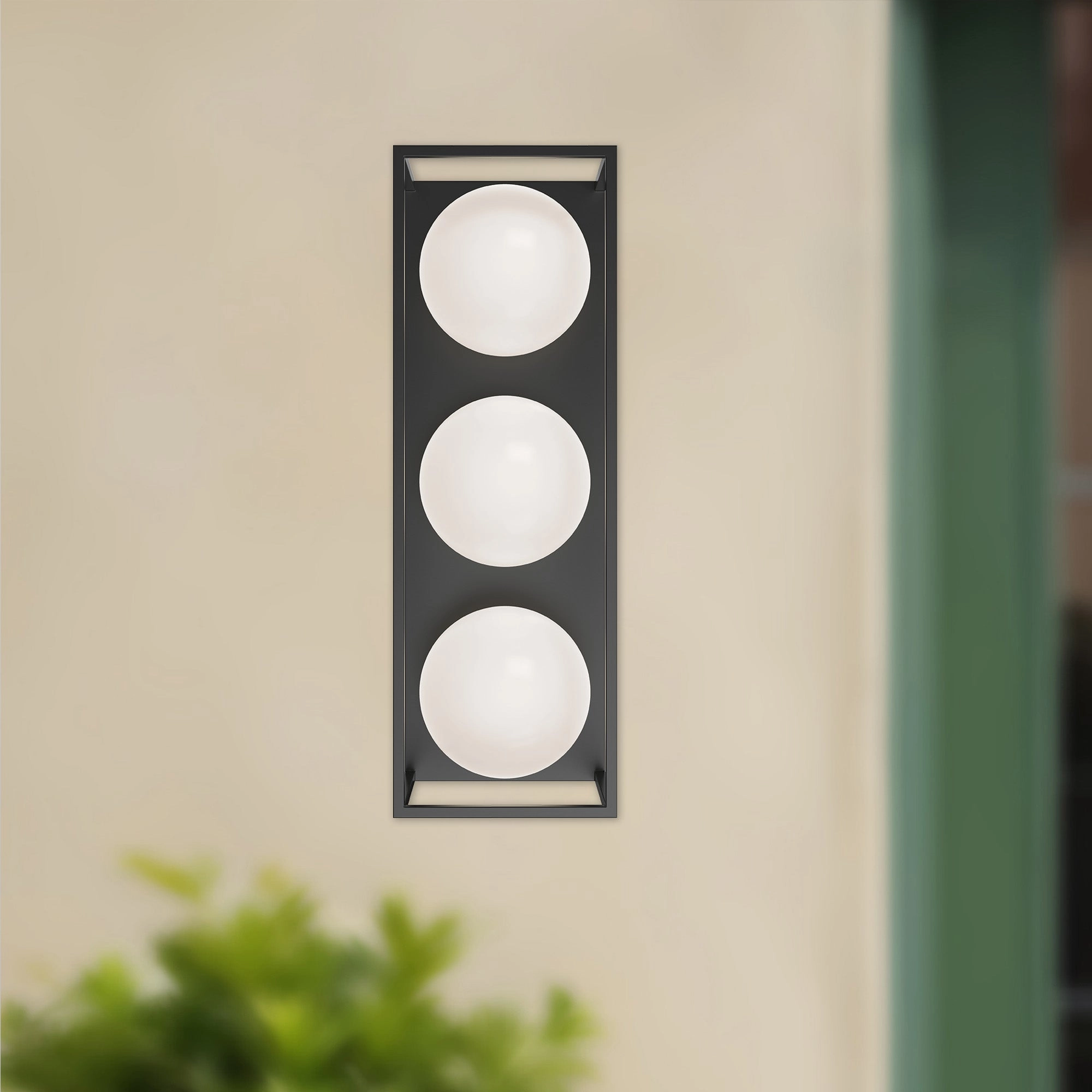 Amelia Three Light Outdoor Wall Lantern Black
