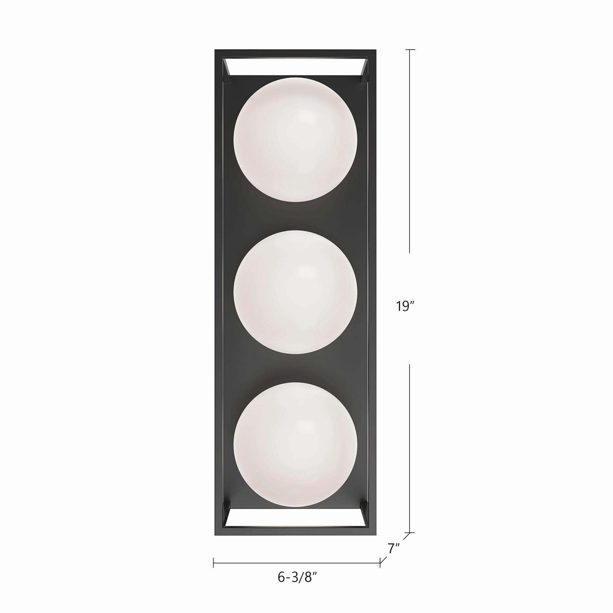 Amelia Three Light Outdoor Wall Lantern Black