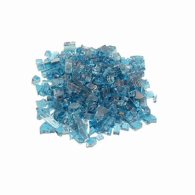 American Fyre Designs 10 lbs Caribbean Blue Fyre Glass Media GL-10-NFireproof mat for under fire pit