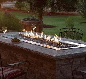 American Hearth 60 inch Carol Rose Manual Linear Fire Pit OL60TP10portable outdoor fire pit with lid