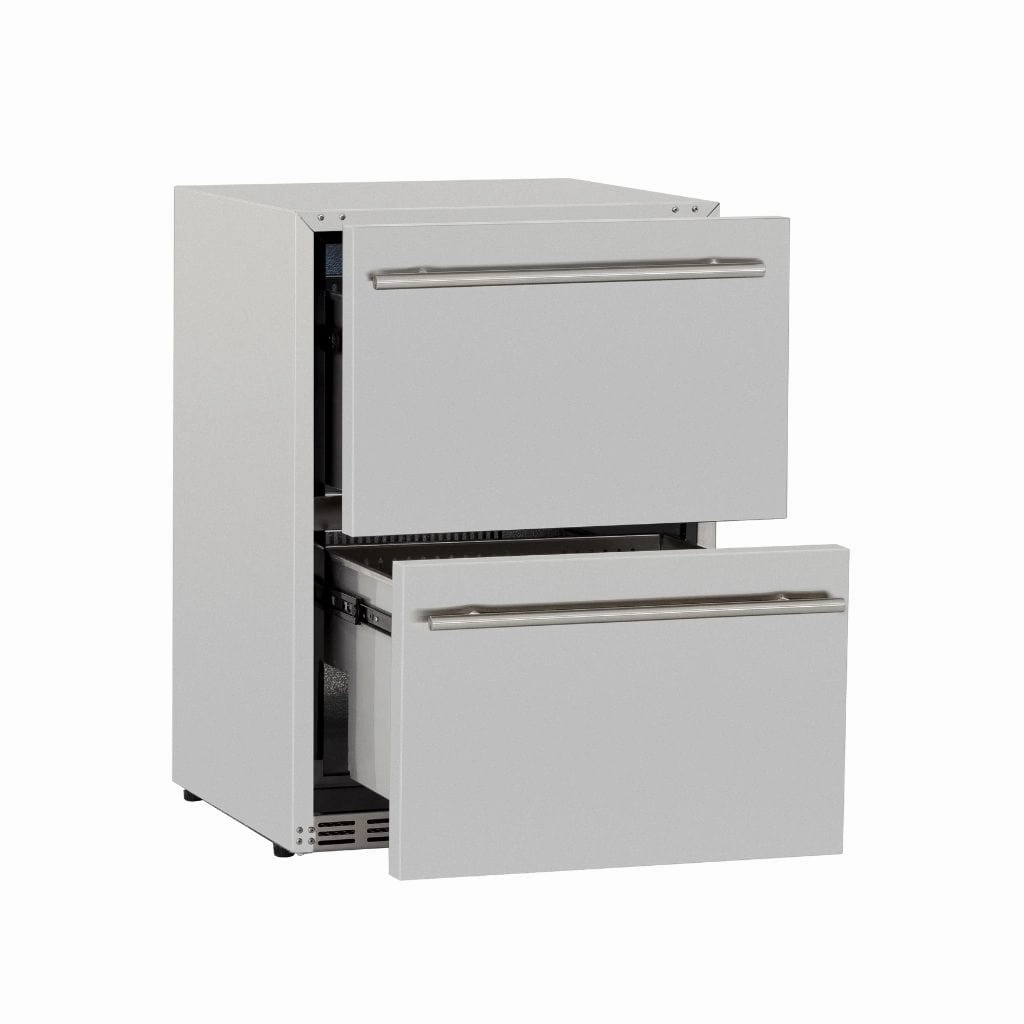 American Made Grills AMG 24" 5.3c Deluxe Outdoor Rated 2-Drawer Refrigerator SSRFR-24DR2