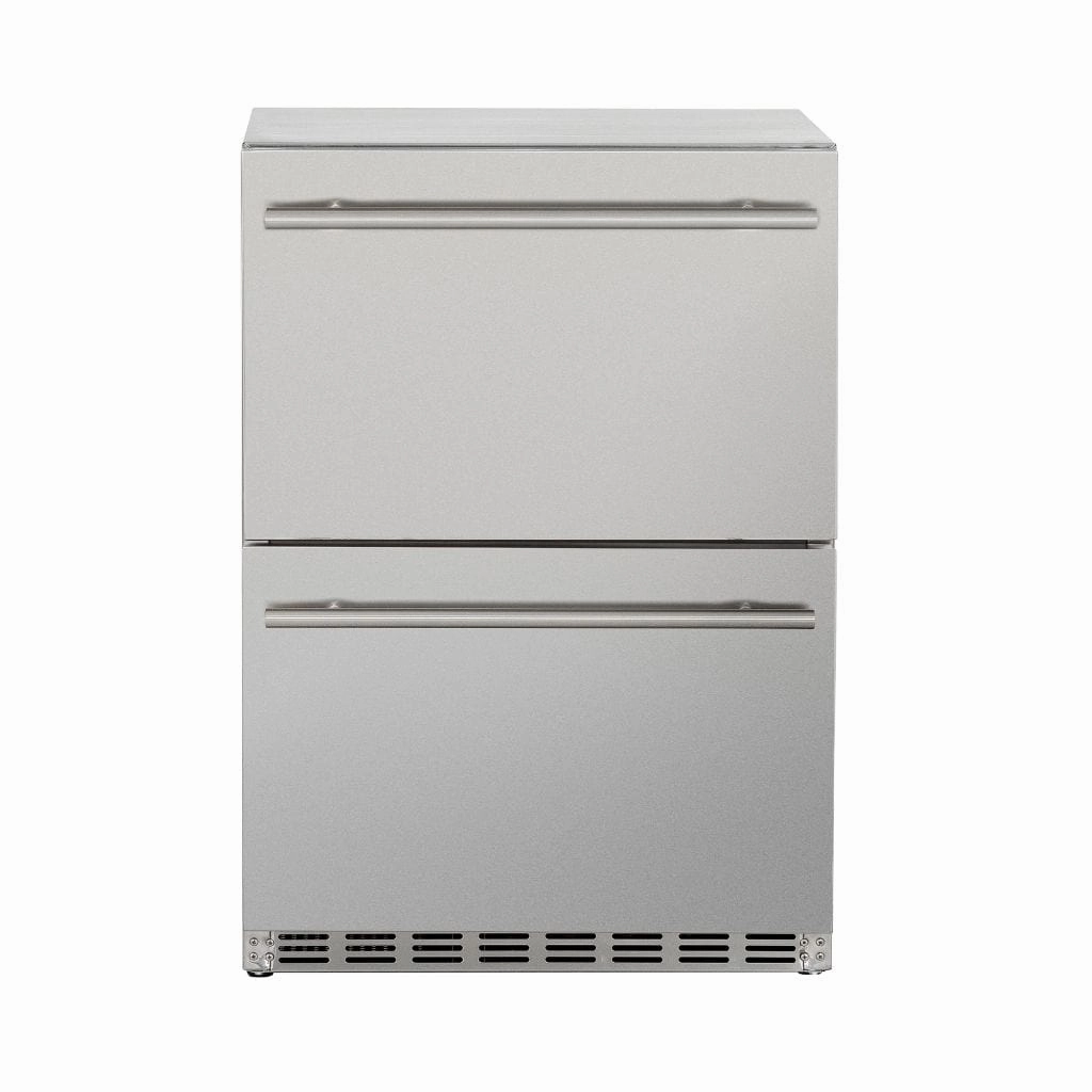 American Made Grills AMG 24" 5.3c Deluxe Outdoor Rated 2-Drawer Refrigerator SSRFR-24DR2 outdoor beverage cooler with wheels