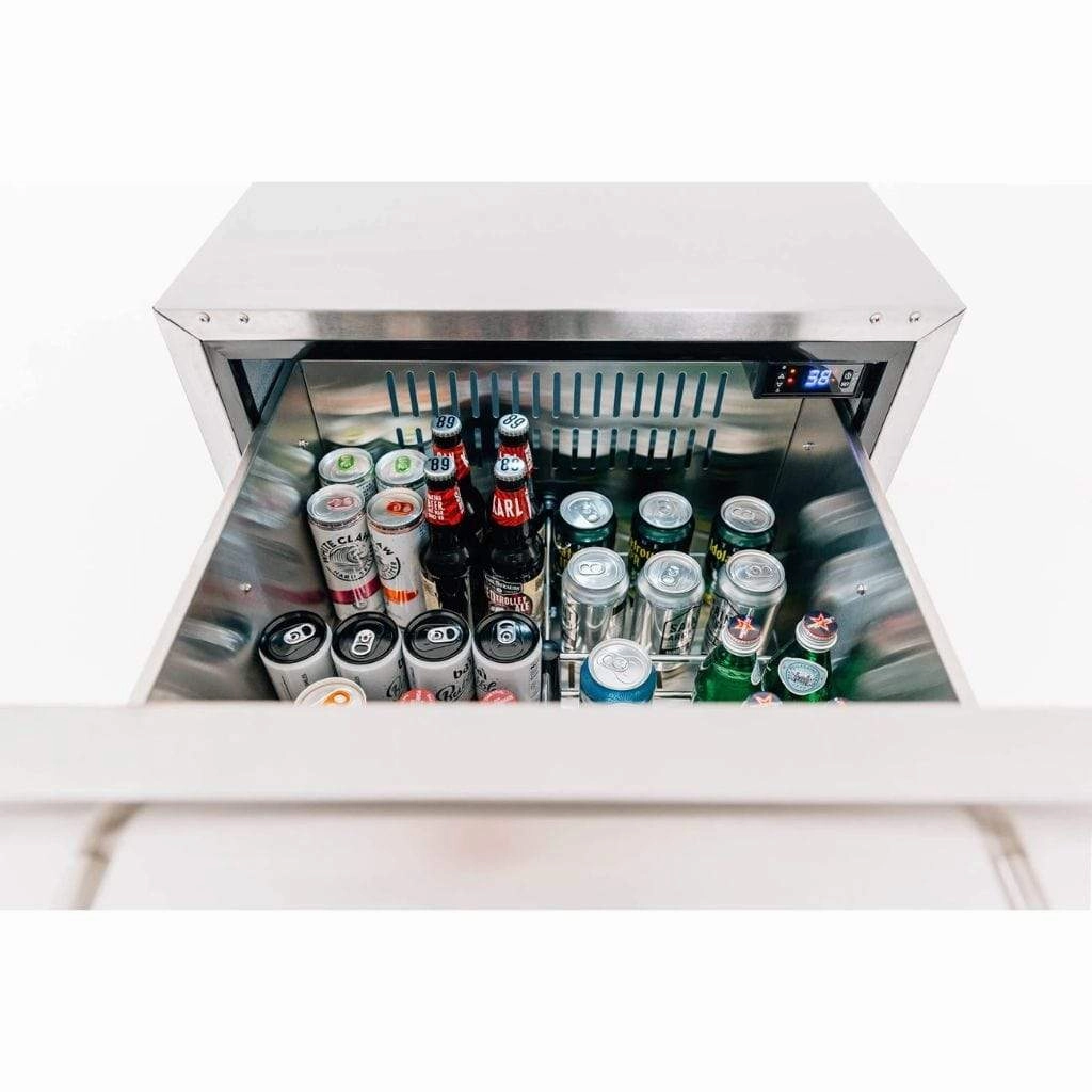American Made Grills AMG 24" 5.3c Deluxe Outdoor Rated 2-Drawer Refrigerator SSRFR-24DR2