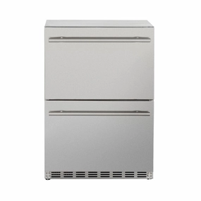 American Made Grills AMG 24" 5.3c Deluxe Outdoor Rated 2-Drawer Refrigerator SSRFR-24DR2 outdoor beverage cooler with wheels