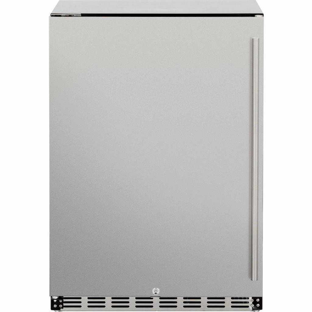 American Made Grills AMG 24" 5.3c Deluxe Outdoor Rated Refrigerator outdoor beverage cooler with wheels