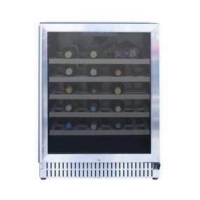 American Made Grills AMG 24" Deluxe Outdoor Rated Dual Zone Wine Cooler SSRFR-24W outdoor beverage cooler with wheels
