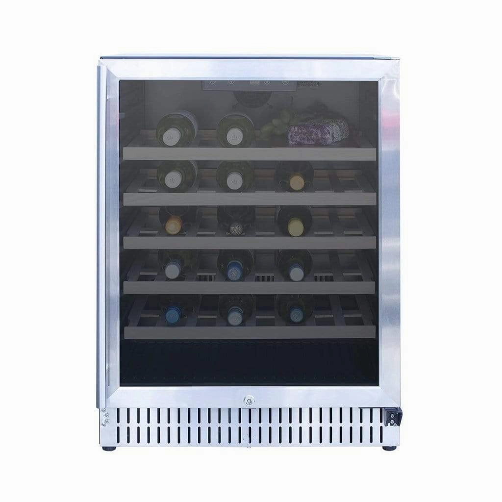 American Made Grills AMG 24" Deluxe Outdoor Rated Dual Zone Wine Cooler SSRFR-24W outdoor beverage cooler with wheels