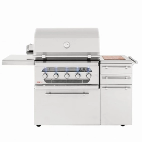 American Made Grills AMG Muscle 36" Hybrid Freestanding Gas Grill MUSFS36 professional outdoor BBQ grill set